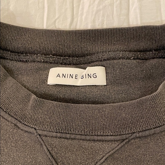 Anine Bing Charcoal Crewneck Sweatshirt Los Angeles - Picture 3 of 7